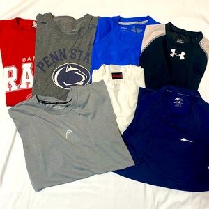 Athletic Tees, short sleeve / tank.  various colors and materials.  Size S/M